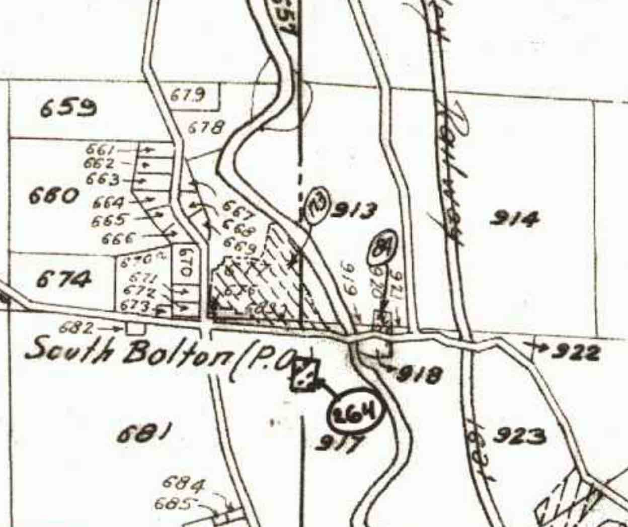 Carte cadastrale de South Bolton en 1887